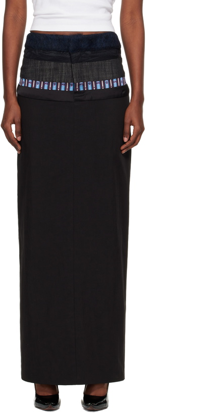 Photo: Edward Cuming Black Stacked Tailored Midi Skirt