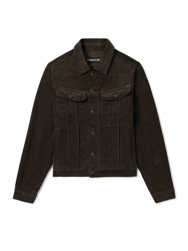 Photo: TOM FORD - Slim-Fit Cotton-Blend Corduroy Jacket - Brown