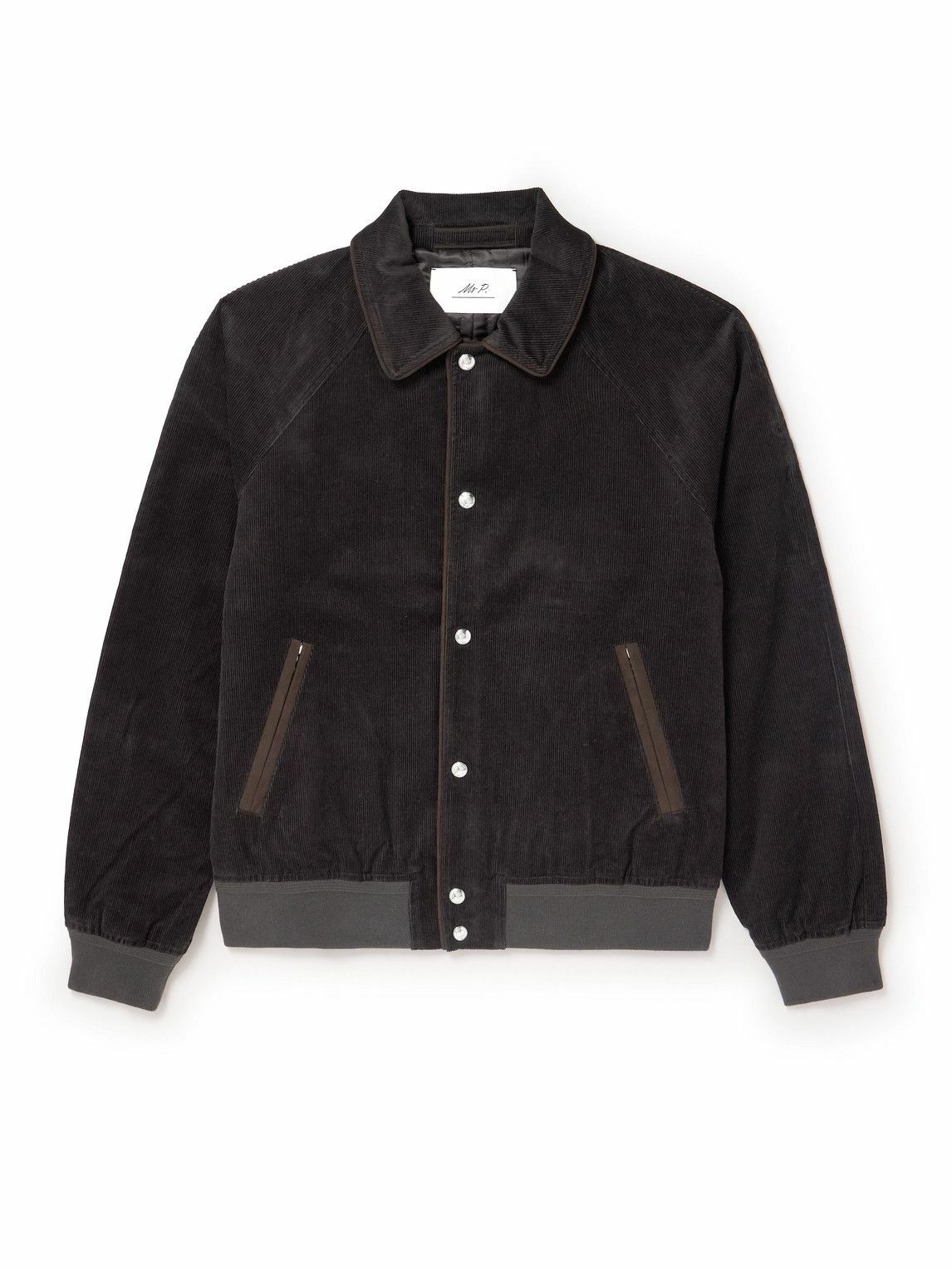 Mr P. - Shearling-Trimmed Leather Bomber Jacket - Black Mr P.