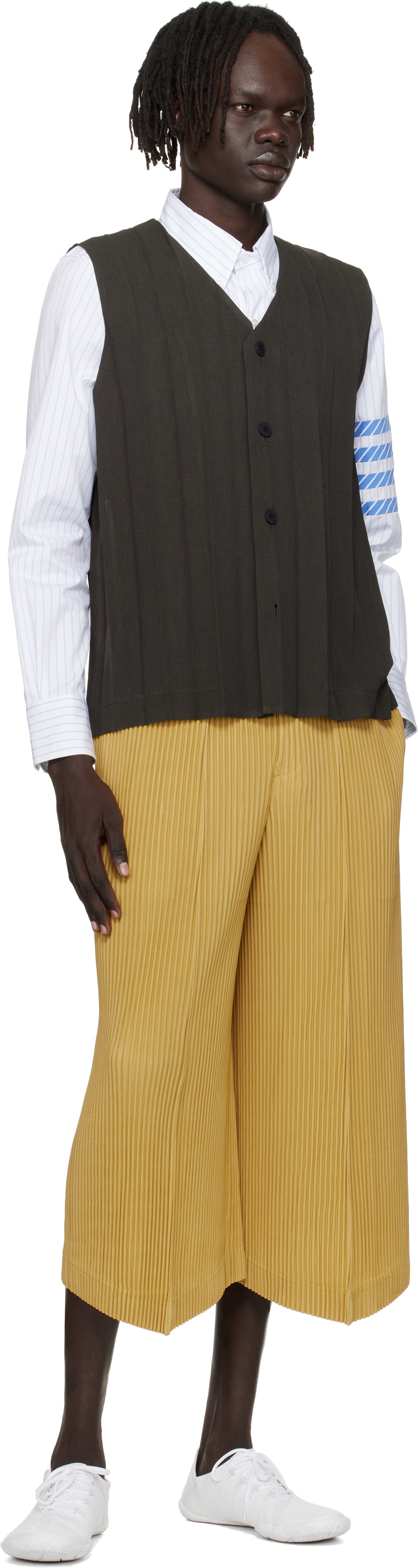 HOMME PLISSÉ ISSEY MIYAKE Brown Edge Ensemble Vest