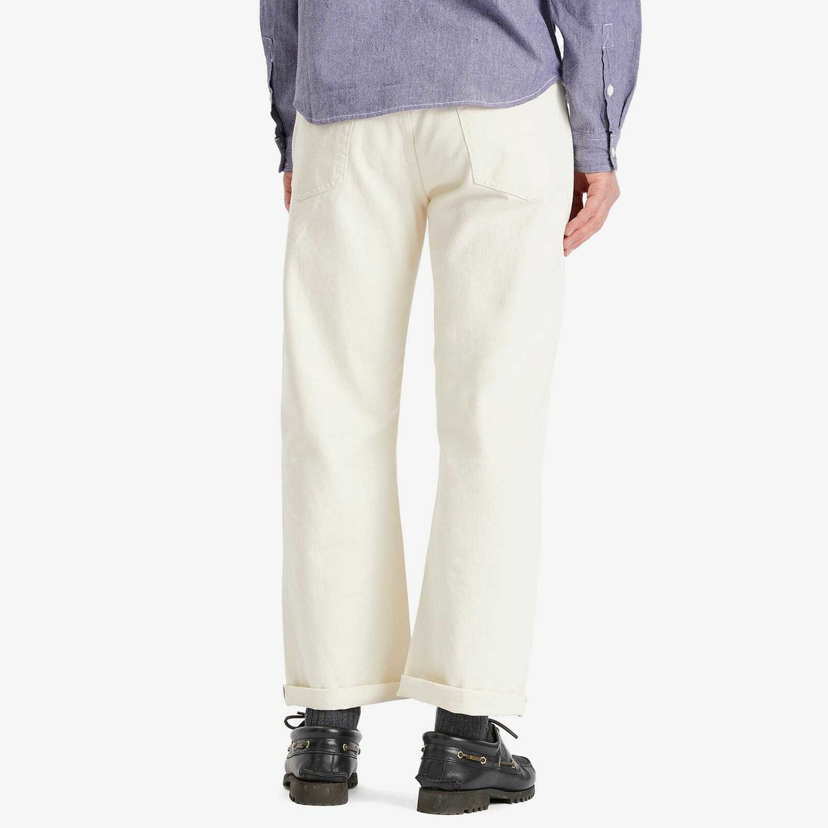 Dubbleware Men's Selvedge 5 Pocket Jeans in Ecru