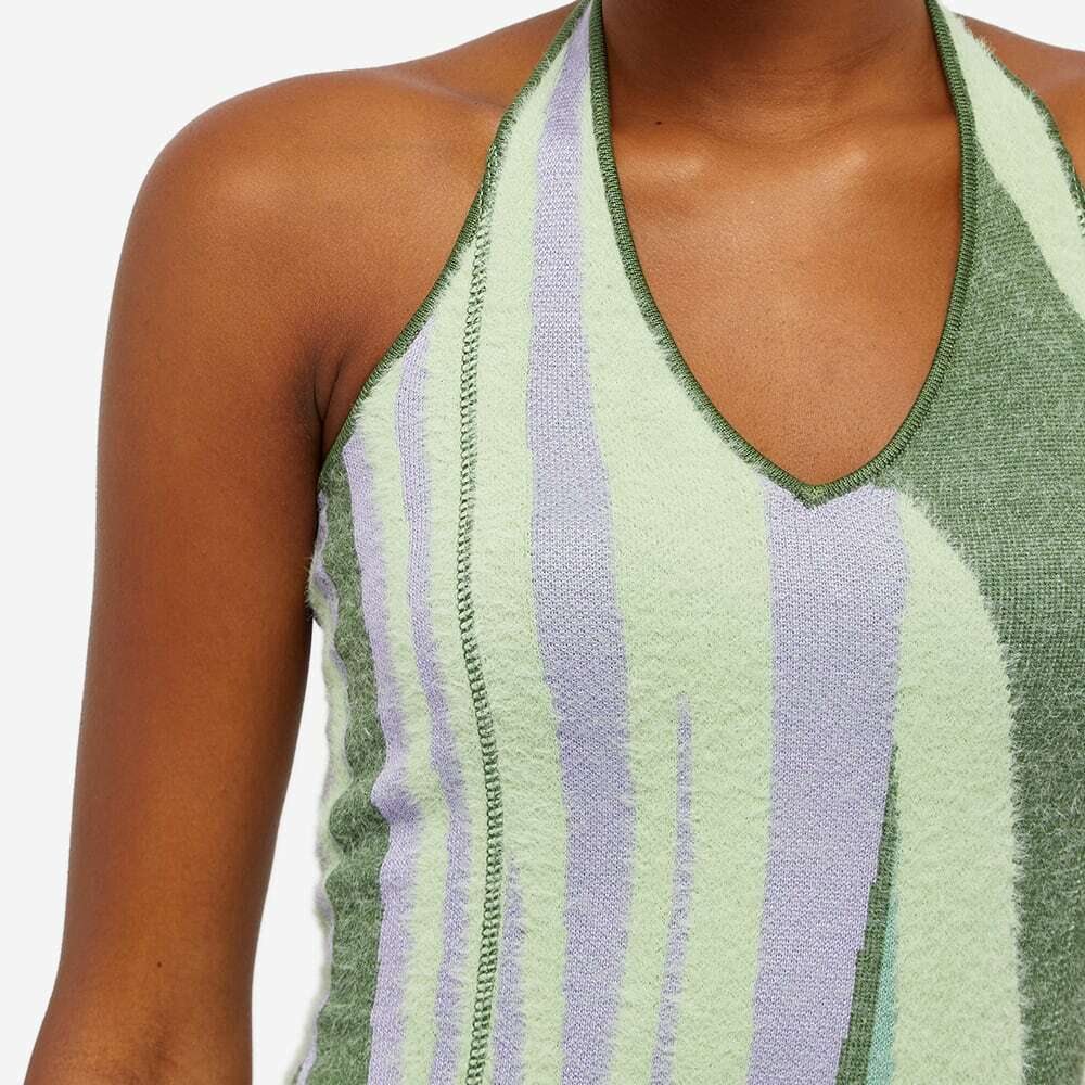 House Of Sunny Women's Lakeside Hockney Knitted Halter Neck Dress in Grass  Green/Parma Violet House Of Sunny