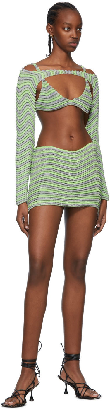 ISA BOULDER Green Bodycurl Mini Skirt Isa Boulder