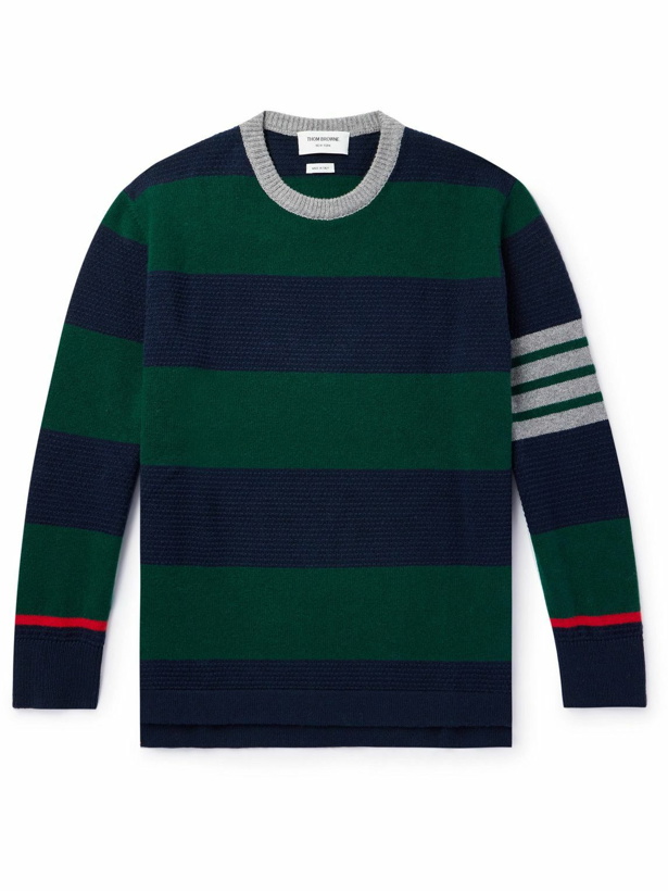 Photo: Thom Browne - Slim-Fit Striped Wool Sweater - Green