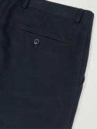 Loro Piana - City Tapered Pleated Cotton-Twill Chinos - Blue