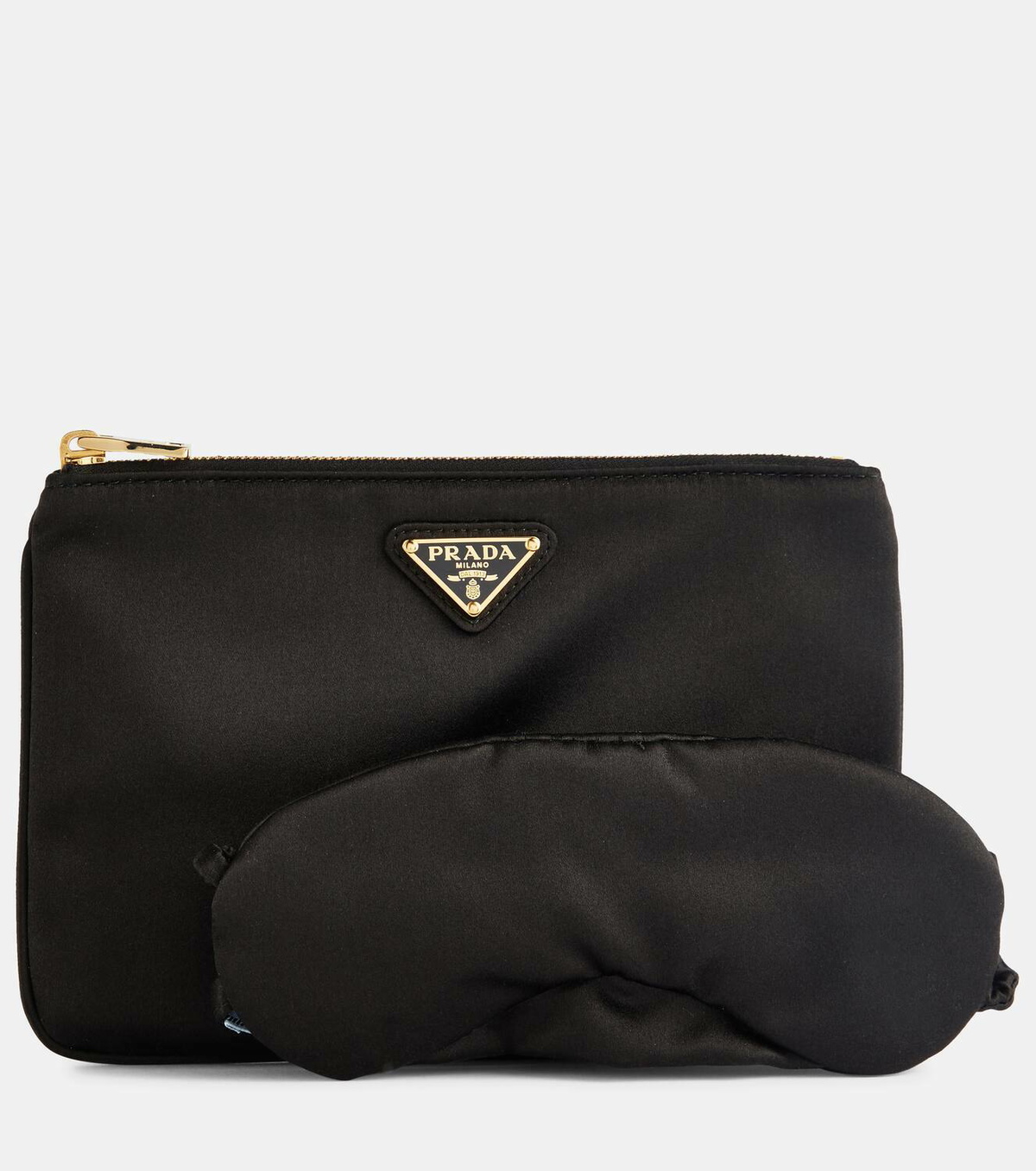 Prada Satin eye mask and pouch set