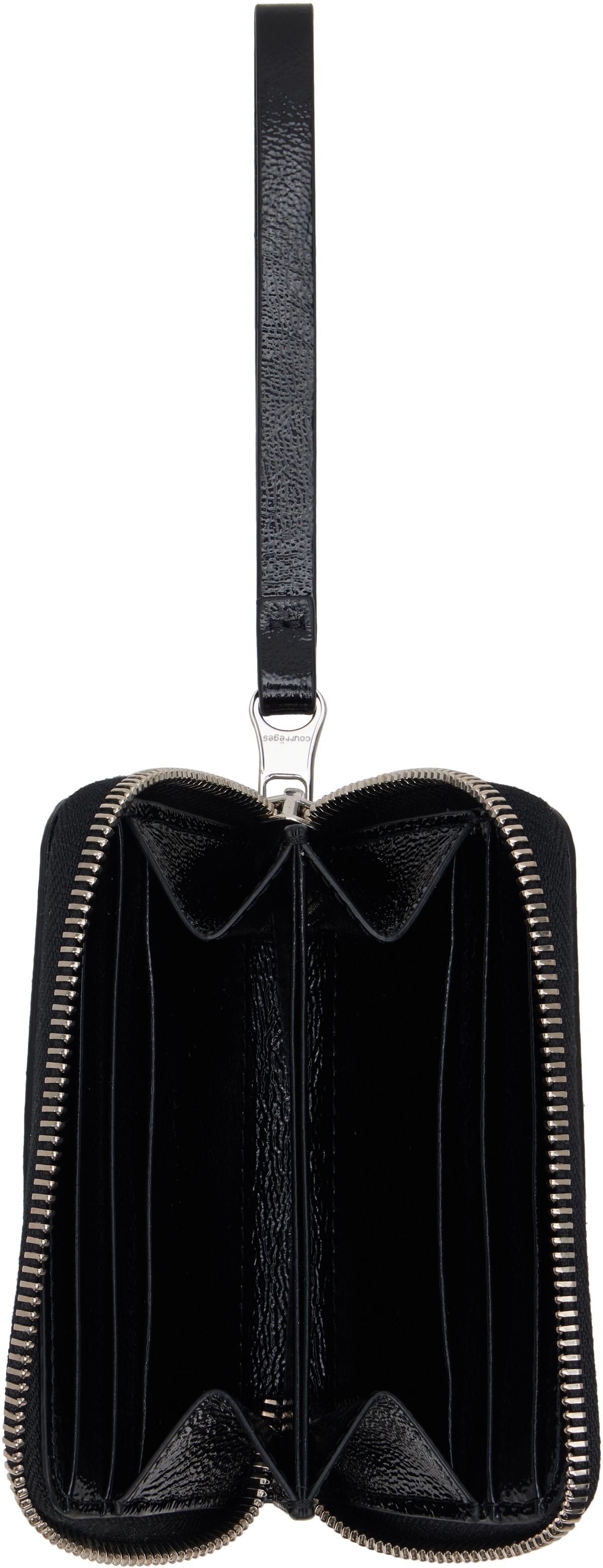 Courrèges Black Naplack Zipped Compact Wallet