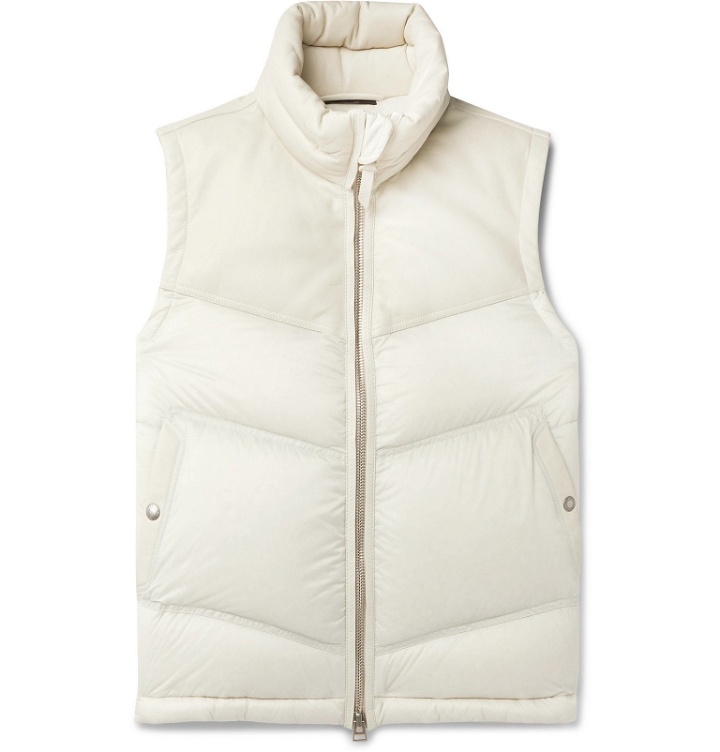 Photo: TOM FORD - Quilted Leather and Shell Down Gilet - Neutrals