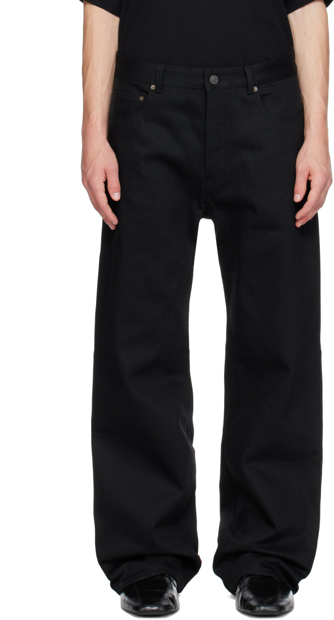Balenciaga Black Curved Knee Jeans