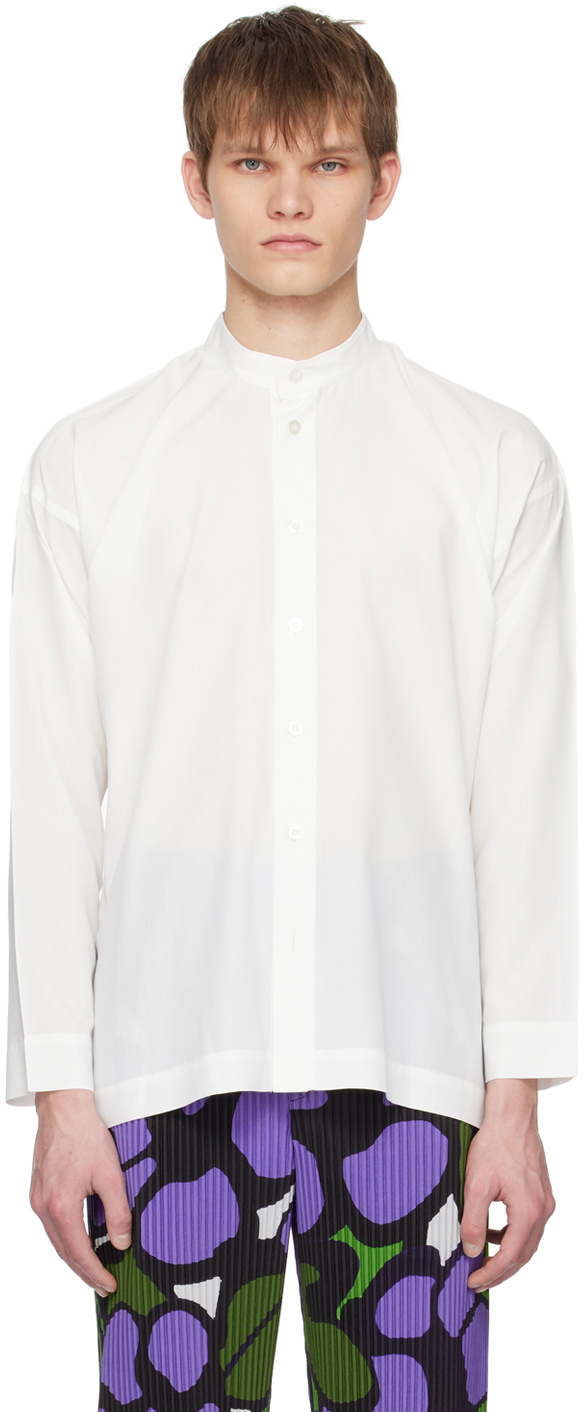 HOMME PLISSÉ ISSEY MIYAKE White Bow-Tie Press Shirt Homme