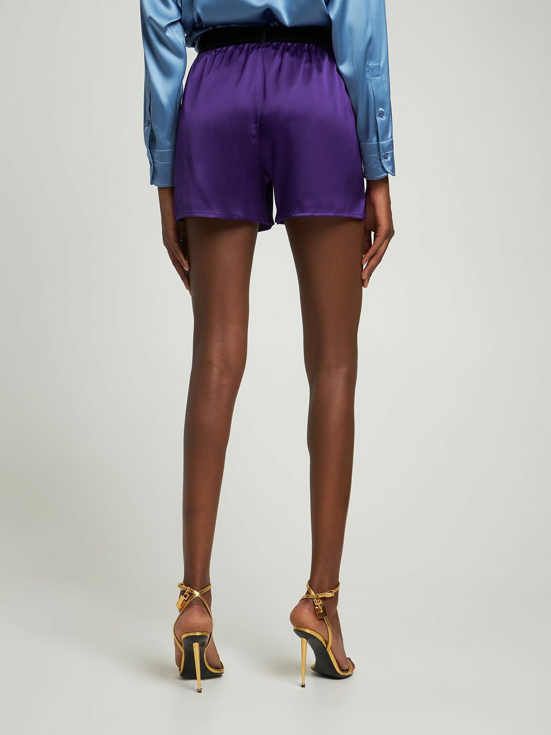 TOM FORD - Logo Silk Satin Mini Shorts