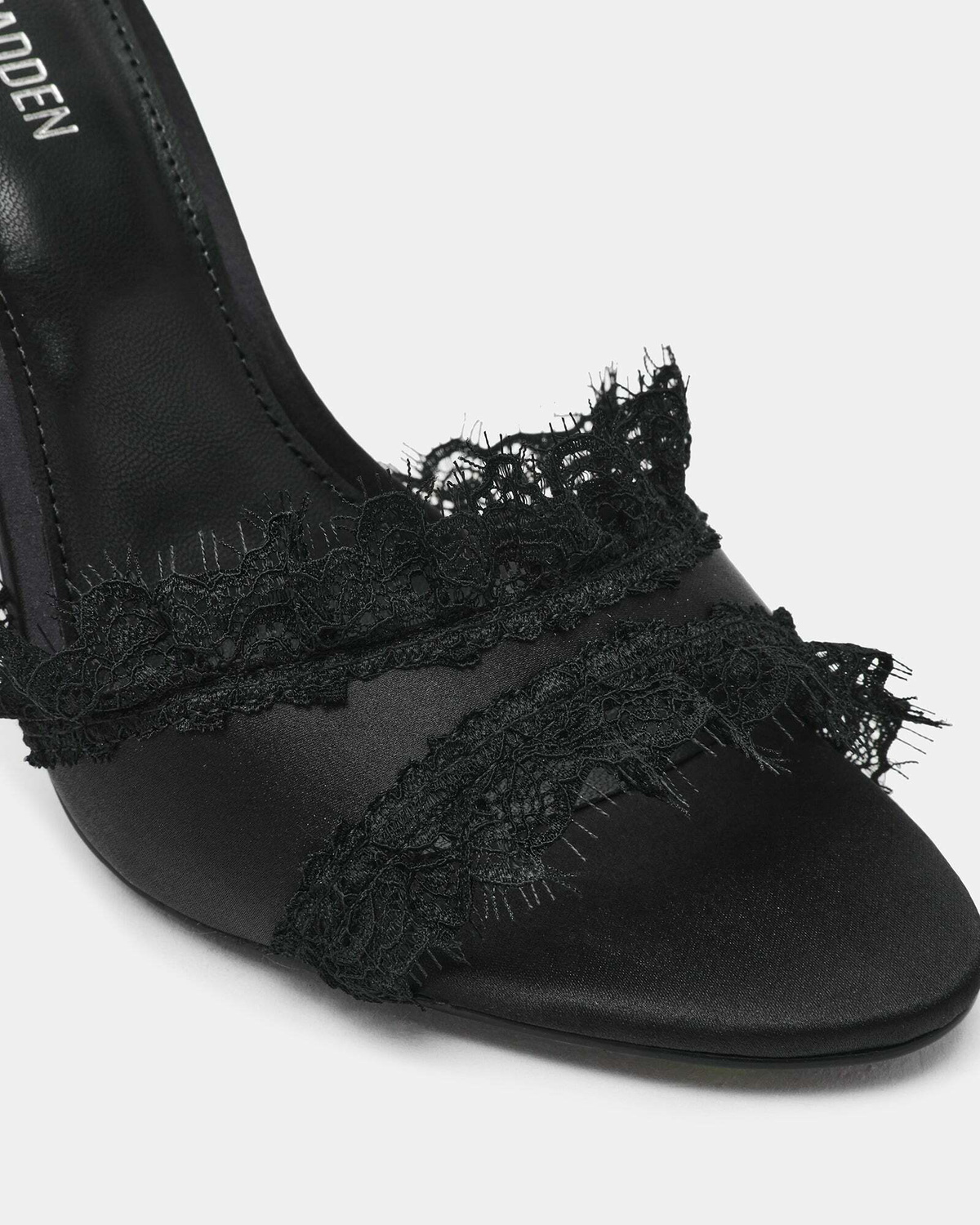 Steve Madden Davina-L Heels in Black Satin