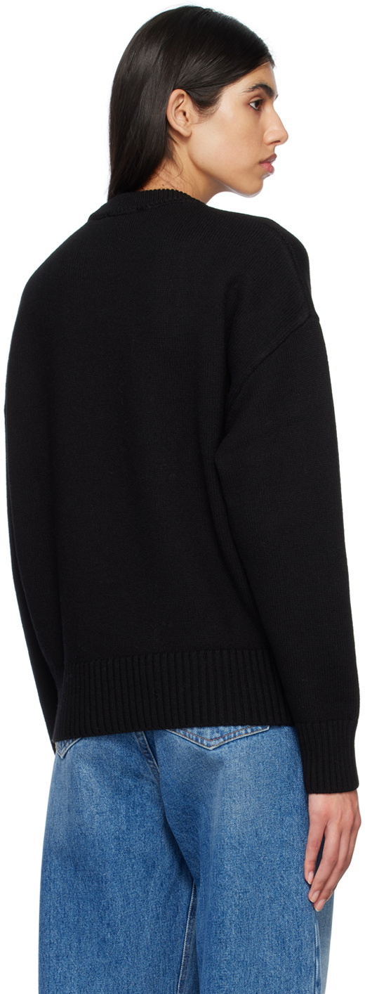 AMI Paris Black Ami de Cœur Sweater