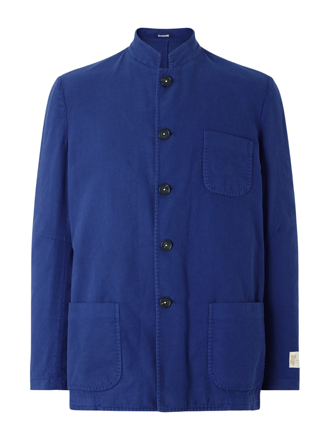 Massimo Alba - Gstaad Nehru-Collar Herringbone Woven Jacket