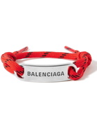 BALENCIAGA - Silver-Tone Metal and Cord Bracelet - Red