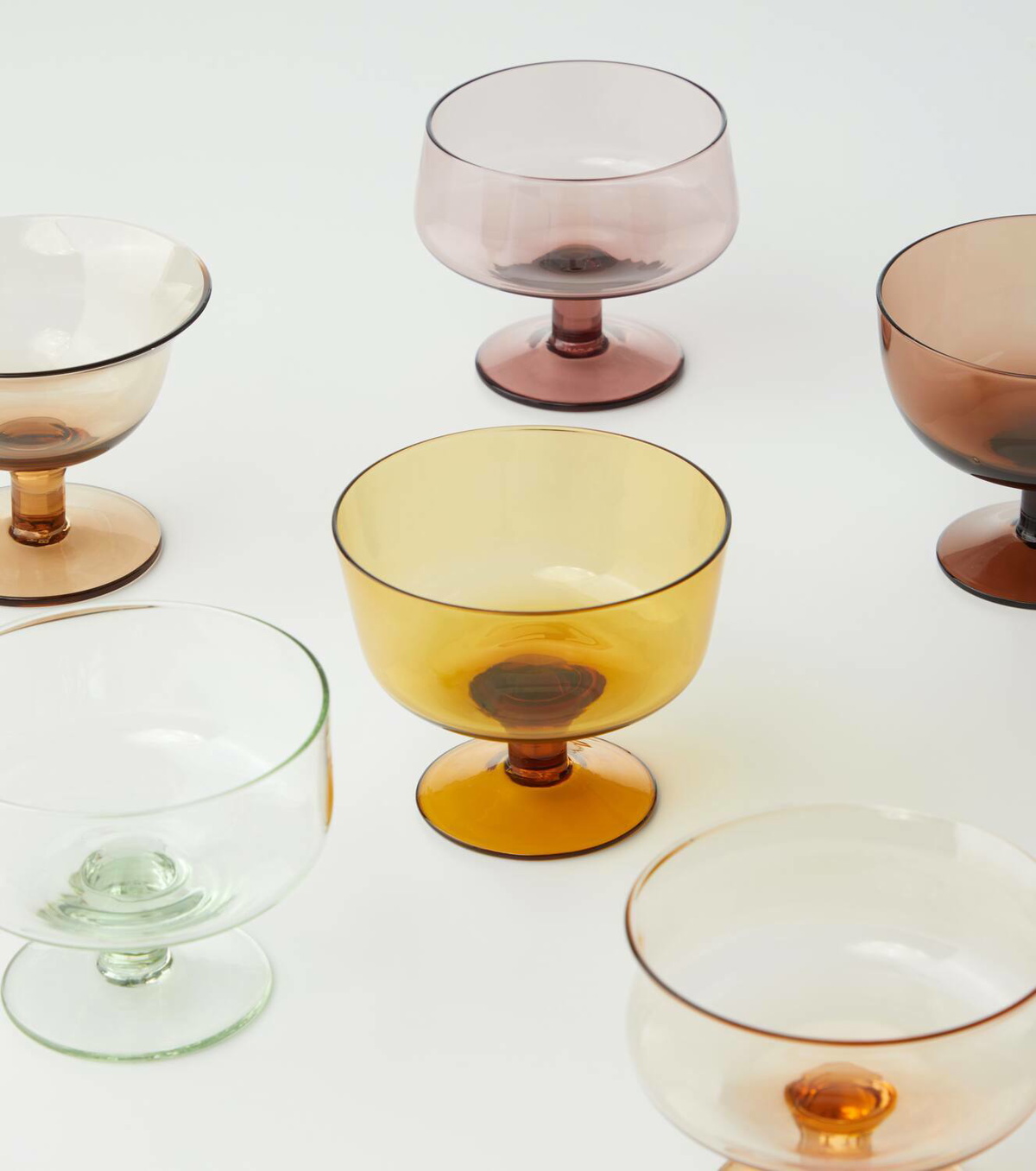 Bitossi Diseguale set of 6 glass ice cream bowls