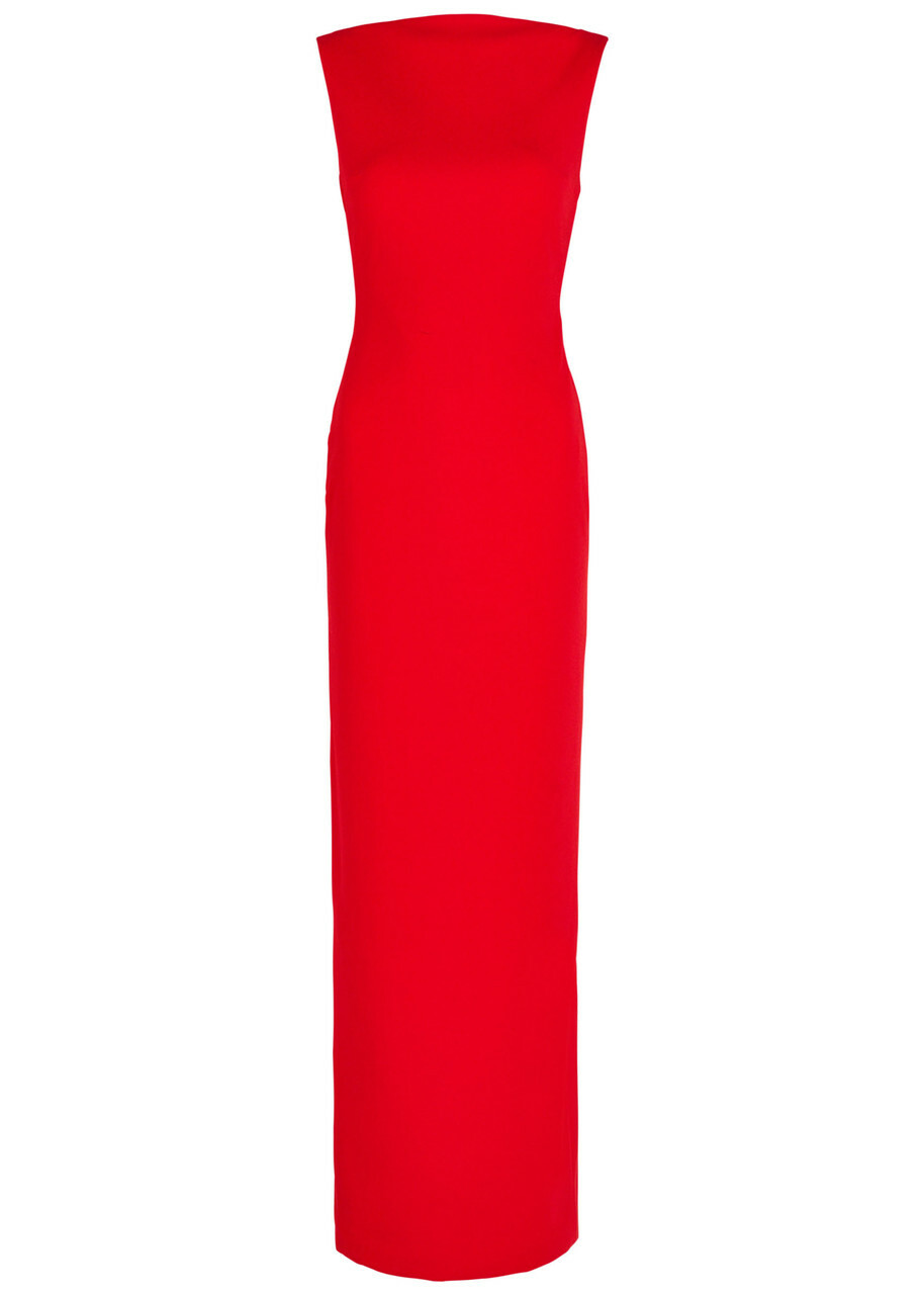 Solace London Imogen Open-back Crepe Maxi Dress Red