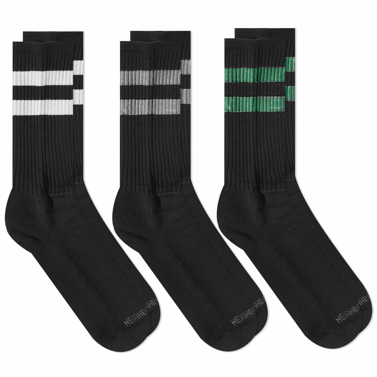 Photo: Neighborhood Men's Classic 3-Pack Sports Sock in Black
