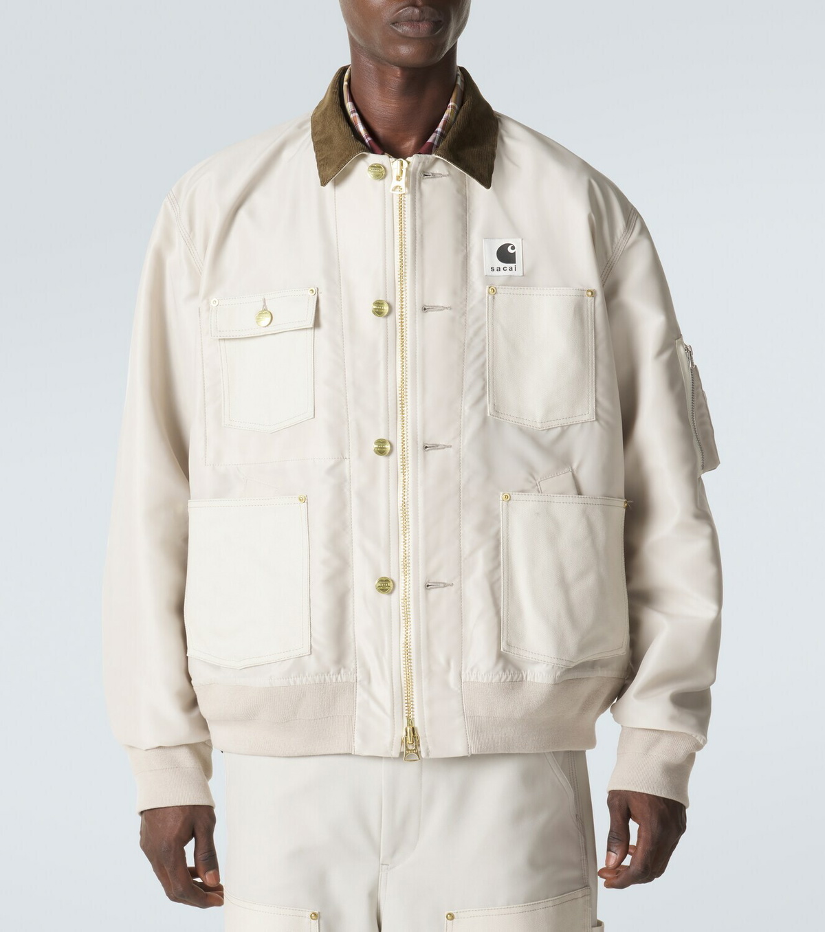 Sacai x Carhartt corduroy-trimmed blouson jacket