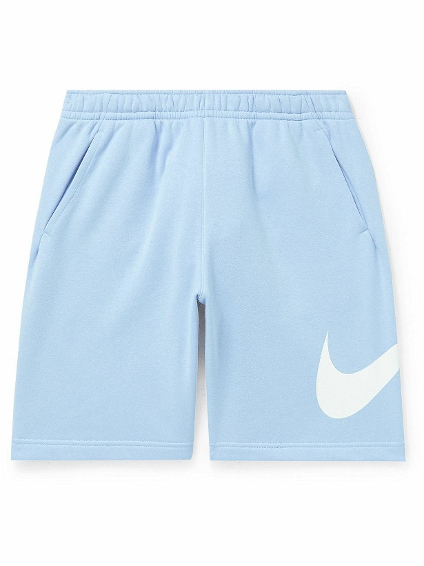 Photo: Nike - NSW Club Wide-Leg Logo-Print Cotton-Blend Jersey Shorts - Blue