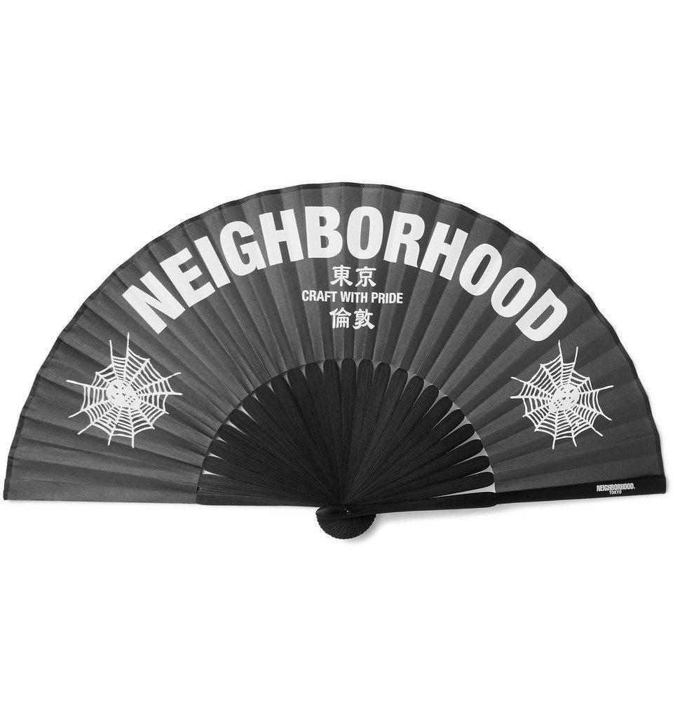 Photo: Neighborhood - Printed Paper and Bamboo Fan - Black