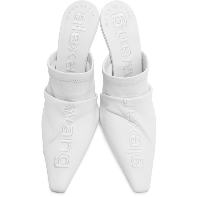 Alexander Wang White Leather Vanna Mules Alexander Wang