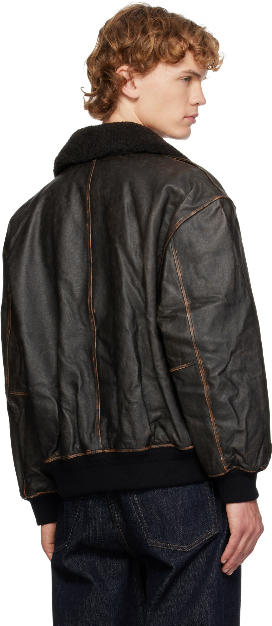 Dunst Black Detachable A-2 Leather Jacket