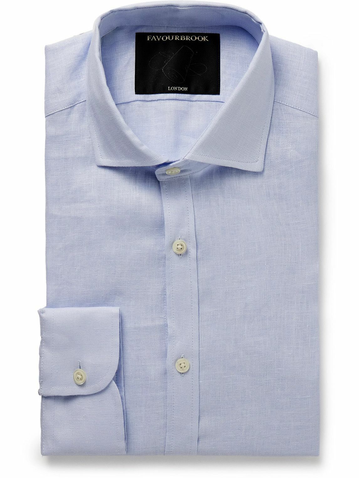 Favourbrook - Bridford Cutaway-Collar Linen Shirt - Blue