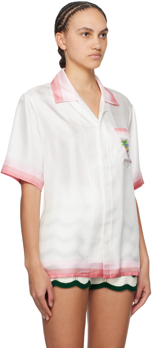 Casablanca White & Pink Tennis Club Icon Shirt Casablanca