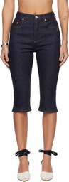 JACQUEMUS Navy 'The de-Nîmes denim capri' Jeans