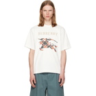 Burberry White Cross Stitch Knight Cotton T-shirt