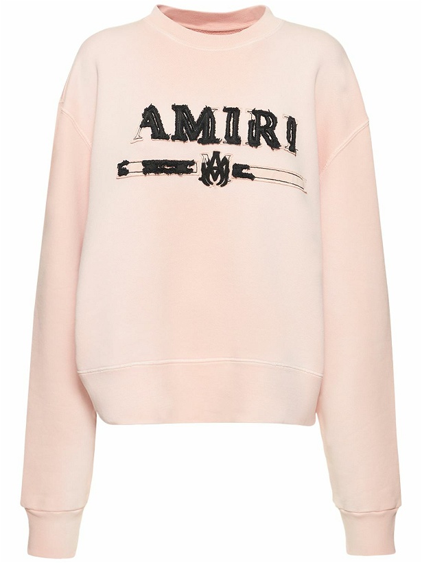 Photo: AMIRI - Ripped Logo Embroidered Sweatshirt