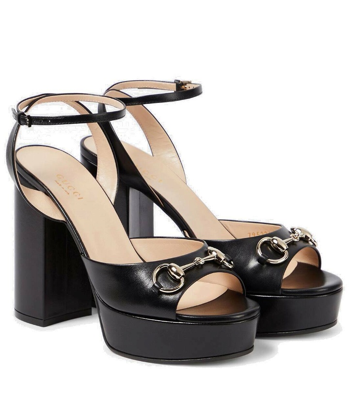 Photo: Gucci Lady Horsebit leather platform sandals