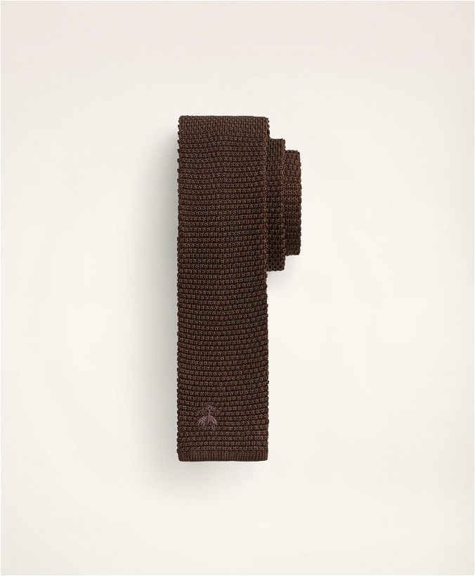 Photo: Brooks Brothers Men's Logo Knit Tie | Brown