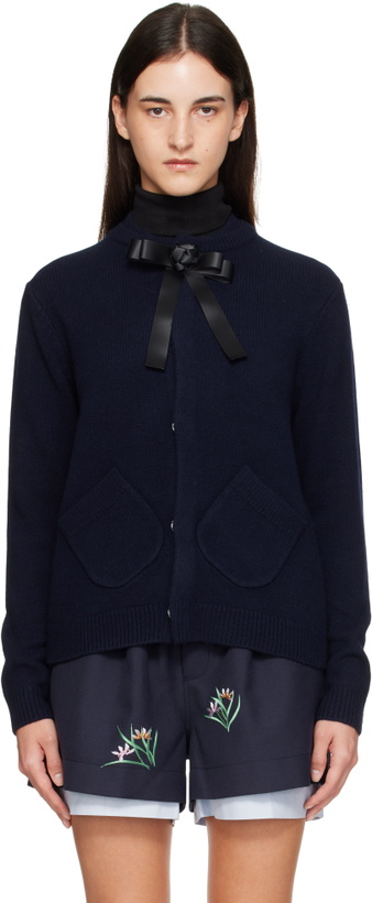 Photo: AO YES Navy Ribbon Tie Cardigan