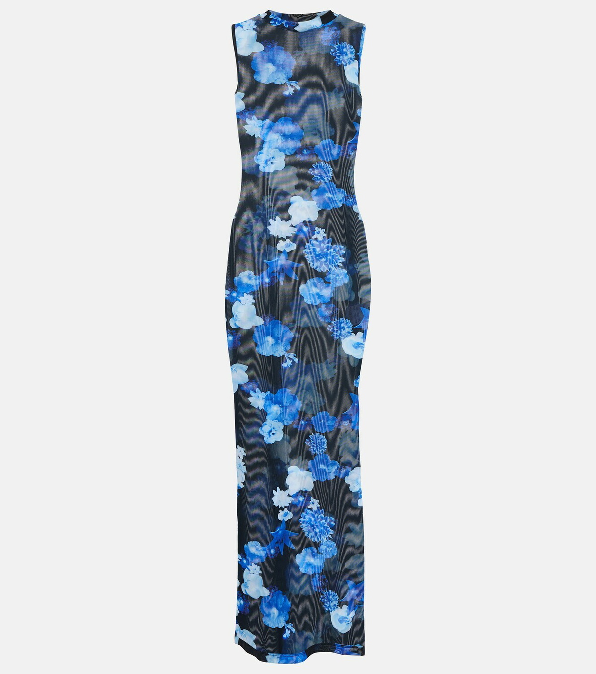 knee length dresses for ladies Coperni  Flower printed mesh maxi dress  Renaisa