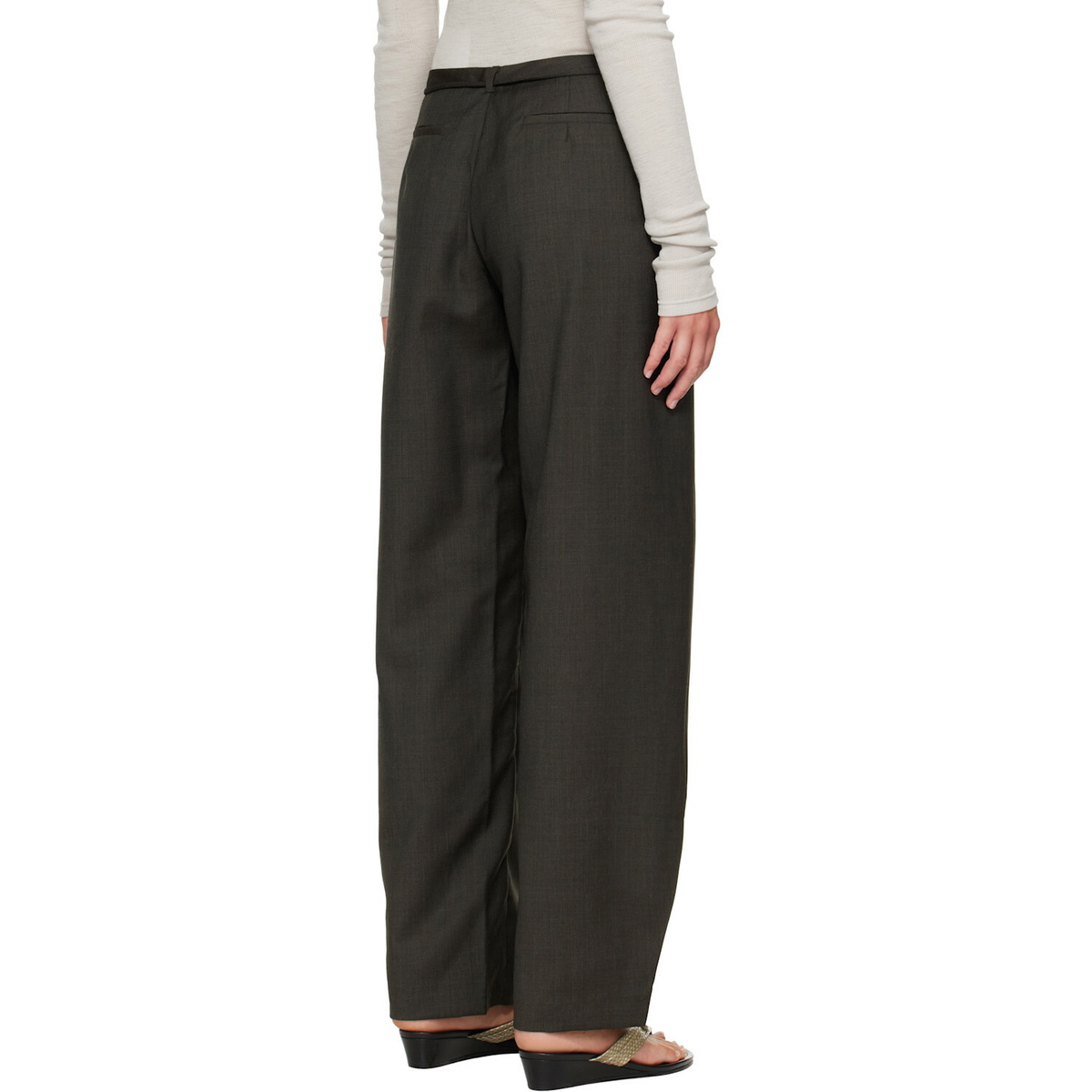 St. Agni Gray Wrap Rouleau Trousers