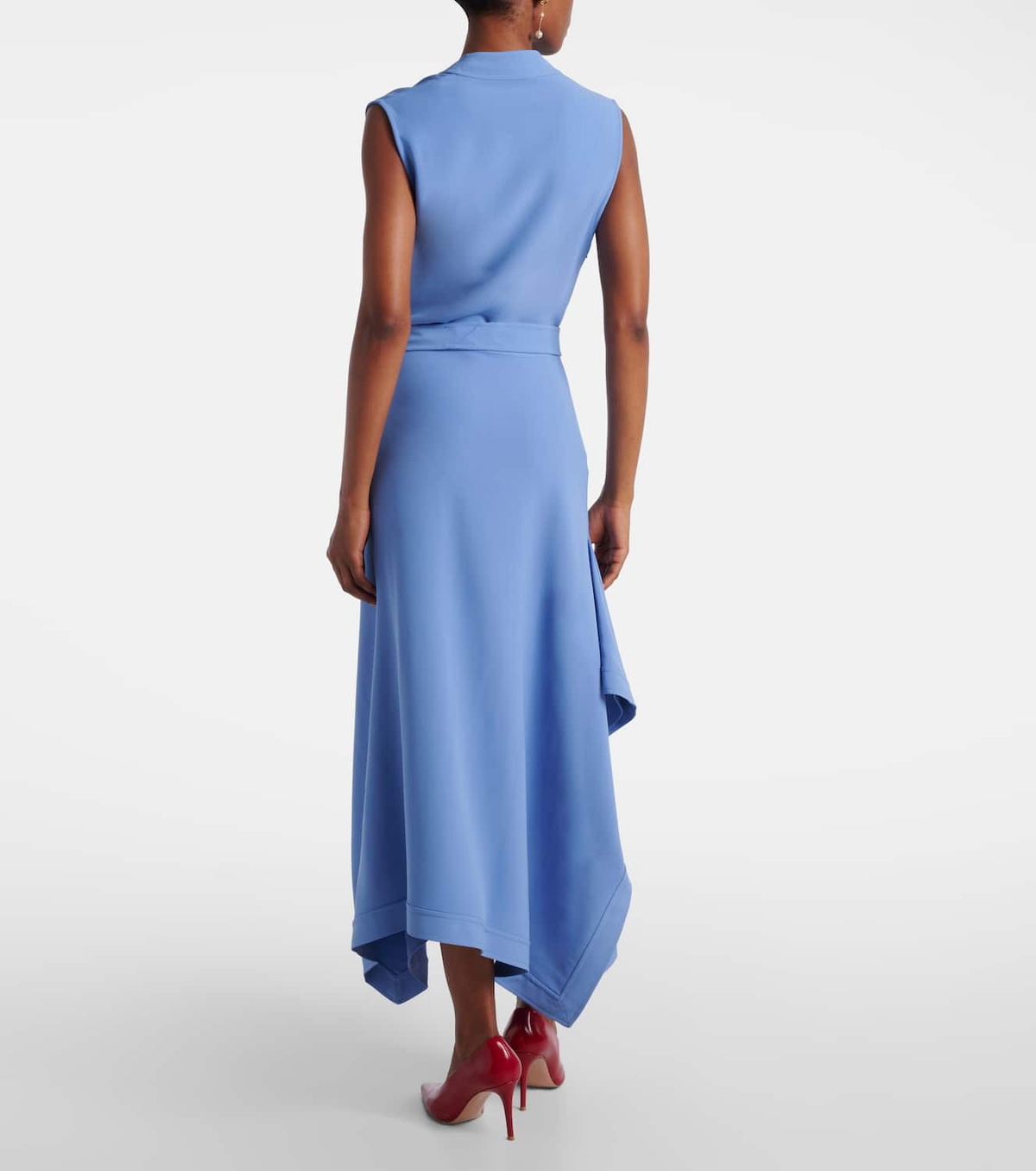 Ferragamo Gancini draped asymmetric cady maxi dress