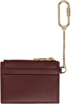 Ferragamo Burgundy Keychain Card Holder