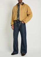 Acne Studios Opada Padded Leather-trim Cotton Jacket Sand