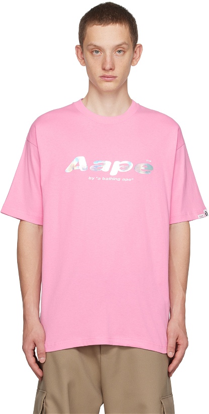 Photo: AAPE by A Bathing Ape Pink Patch T-Shirt