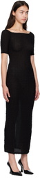 Silk Laundry Black Pebble Off The Shoulder Midi Dress