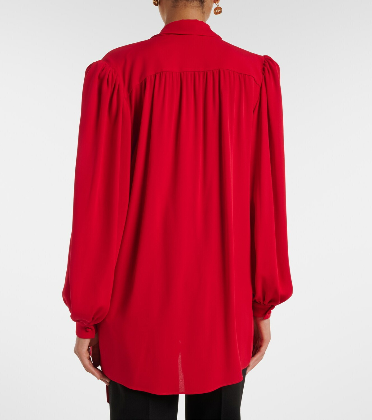 Valentino Tie-neck silk georgette blouse