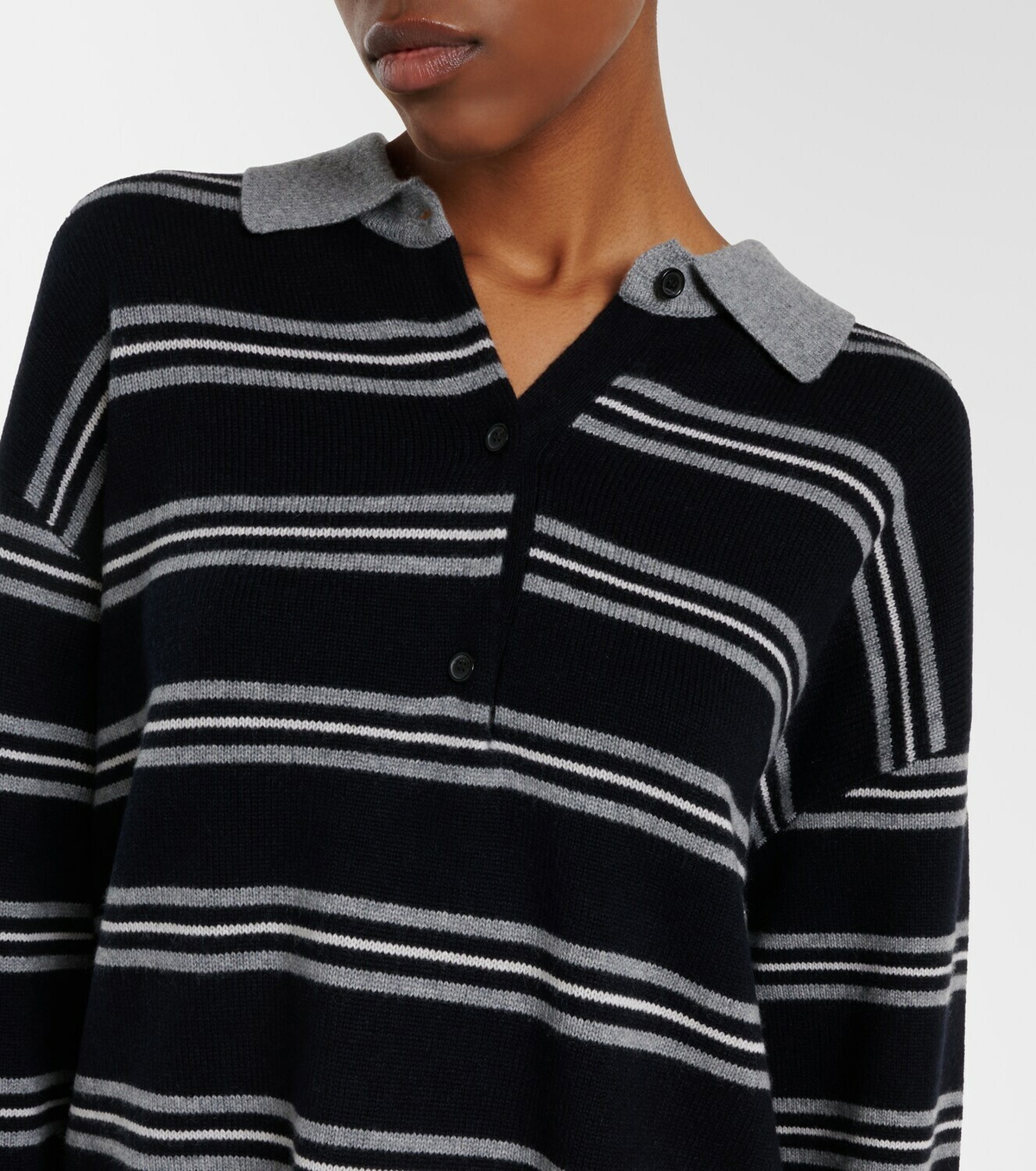Nili Lotan Galvez striped cashmere polo sweater
