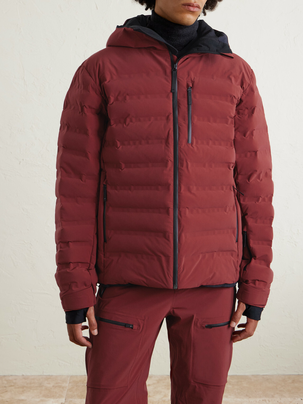Aztech Mountain - Pyramid Quilted Hooded Ski Jacket - Burgundy