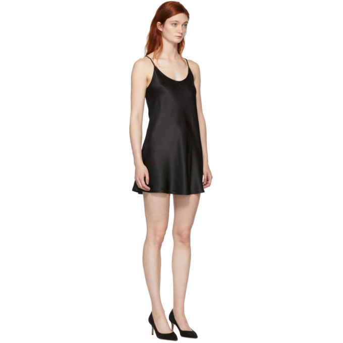 black satin slip dress short Spellbound Satin Mini Slip Dress Black