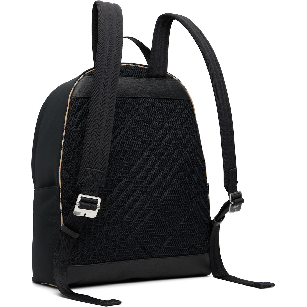 Burberry Black Check Trim Backpack