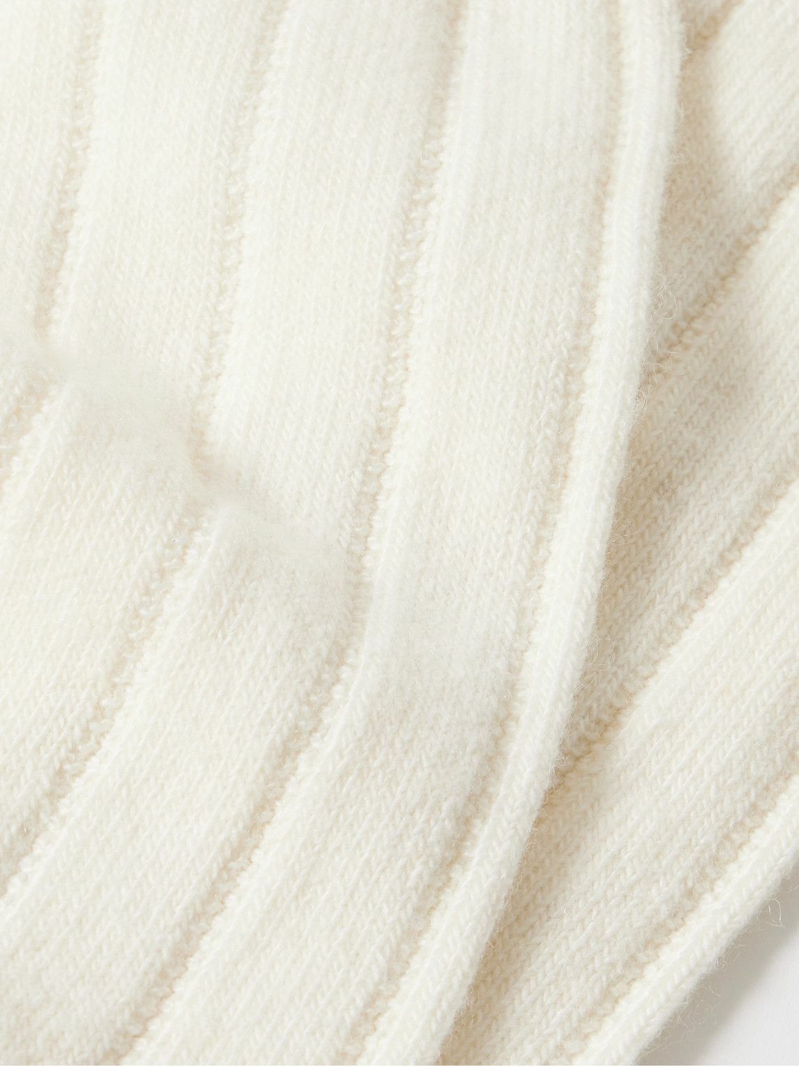 Anderson & Sheppard - Ribbed-Knit Socks - Neutrals
