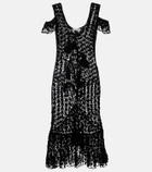 JW Anderson Ruffled crochet cotton midi dress