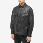 Represent Men's Leather Overshirt in Black